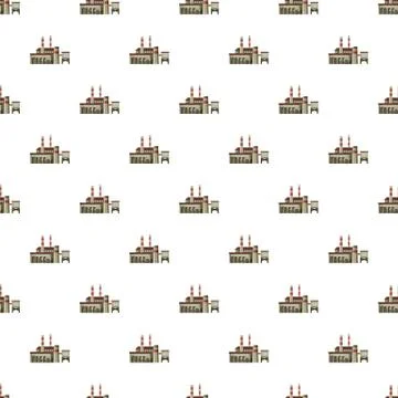 Big factory with pipes pattern Stock Illustration