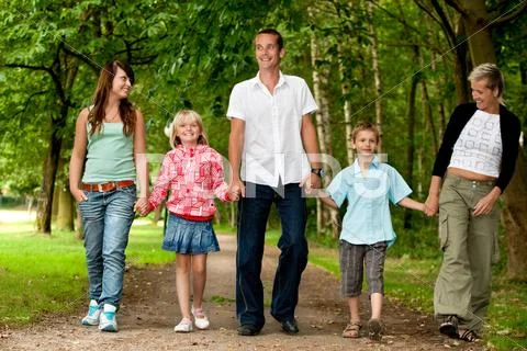 Big family walk Stock Photos