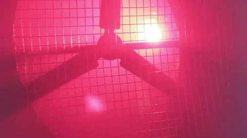 Big fan in red light Stock Footage 41547052