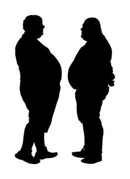 obese man silhouette