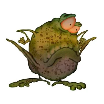 Big fat toad. illustration on a white background Stock Illustration