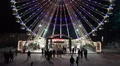 Big Ferris Wheel entrance at Christmas fair HD Footage