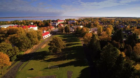 The big field on the park in Orissaare Stock Footage 61107040