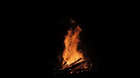 Big Fire against black Stock Footage 40049211