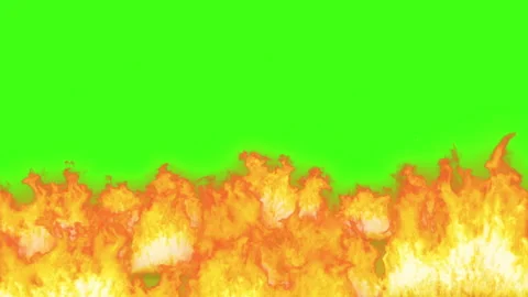 Big Fire and Flame for Large Scale environement on Green Screen Background Video stock 145415988