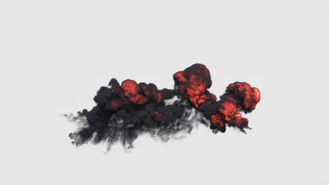 Big Fire Ball Explosion Reveal Sideways Left to Right Stock Footage 153490784