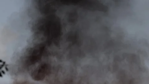 Big fire, burning garbage. There was a fire at night, environmental pollution Stock Footage 250028317