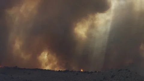 Big Fire in California Stock-Footage 83148592