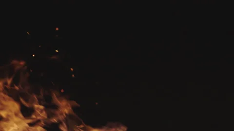 Big fire with Embers Stock Footage 150691343