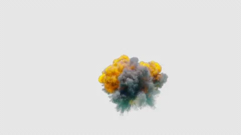 Big fire explosion, 3d rendering, with Alpha matte. 库存影片 137921549