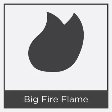 Big Fire Flame icon isolated on white background Illustrazione stock gratuita