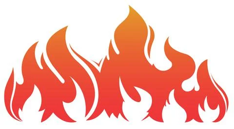 Big fire icon for your design. Blazing flame, fire, bonfire vector illustrati Stock Illustration