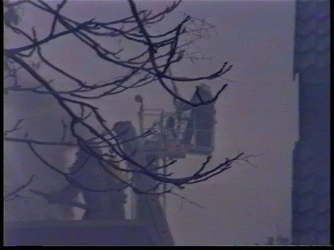 Big fire Netherlands shop 1996 Stock Footage 69771816