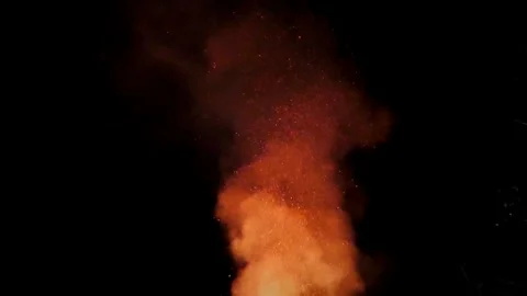 A big fire at night. The flame is high. Vídeos de archivo 301429932