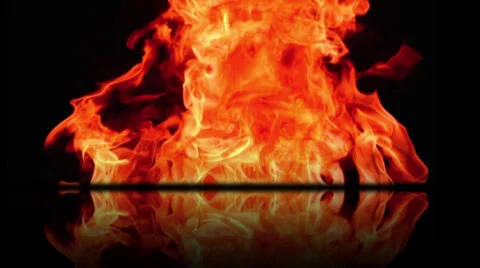 Big Fire with Reflection Video stock 32684030