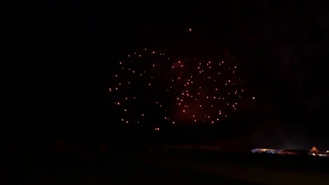 BIG FIREWORK ON TRAVEMÜNDER WEEK IN GERMANY Stock Footage 113349363