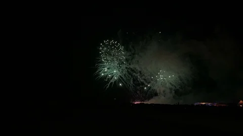 BIG FIREWORK ON TRAVEMÜNDER WEEK IN GERMANY Stock Footage 113351275