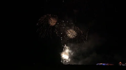BIG FIREWORK ON TRAVEMÜNDER WEEK IN GERMANY Stock Footage 113352813