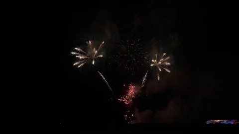 BIG FIREWORK ON TRAVEMÜNDER WEEK IN GERMANY Stock Footage 113352866