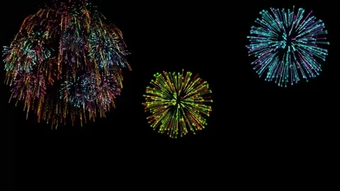Big Fireworks Animation Explosive Celebration Background Stock Footage 343548629