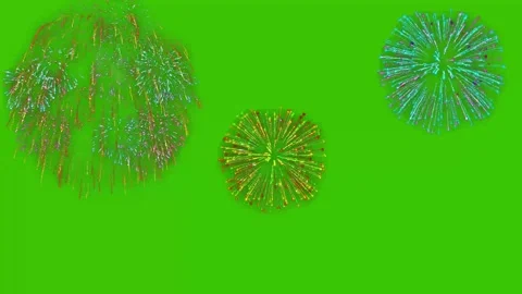 Big Fireworks Green Screen Animation Explosive Celebration Effect Stock Footage 343548624