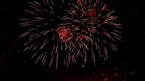 Big fireworks for the holiday Stock Footage 75826595