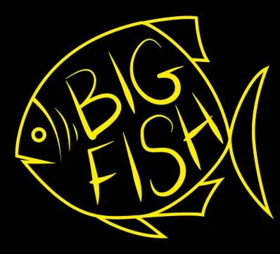 Big fish background for text. Stock Illustration