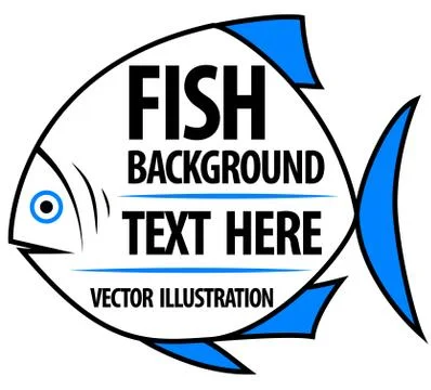 Big fish background for text. Stock Illustration