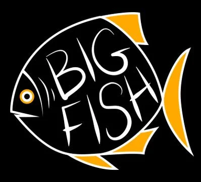 Big fish background for text. Stock Illustration
