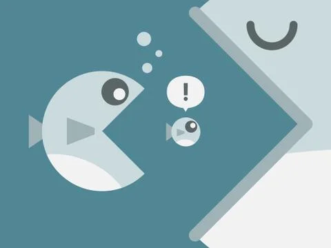 Big fish devouring a small fish. Stockillustratie