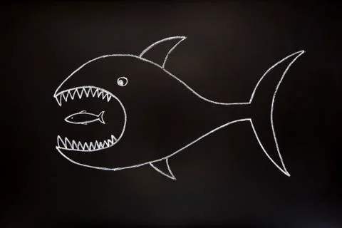 Big fish eats small one Stock Photos