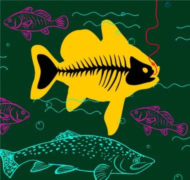 Big fish great catch Stock Illustration