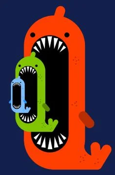 Big fish small fish Stock Illustration