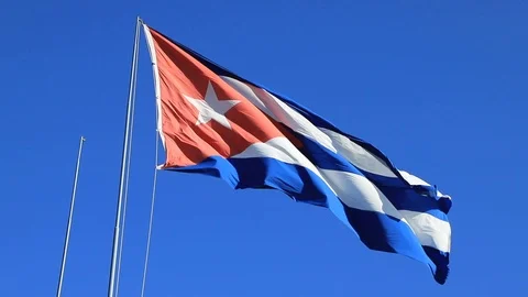 The big flag of Cuba Video stock 124582243