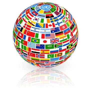 Big Flag Globe Stock Illustration