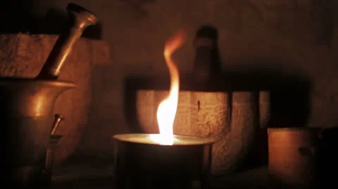 Big flame of candle Stock Footage 25334188