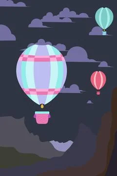 Big flying balloons Stock Illustration