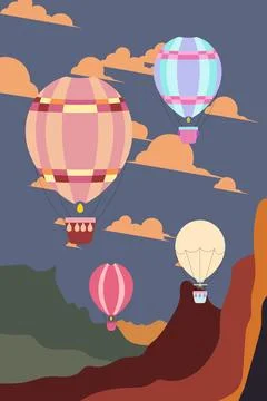 Big flying balloons Stock Illustration
