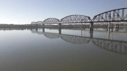 Big Four Bridge From the River 1 Stock Footage 237011493