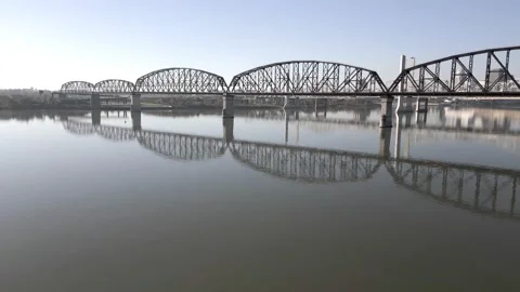 Big Four Bridge From the River 2 Stock Footage 237011496