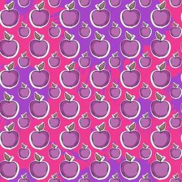 Big fresh apple pattern Vector abstract seamless Big fresh purple apple pa... Foto stock