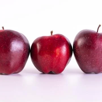 Big fresh red apples on white background Stock Photos