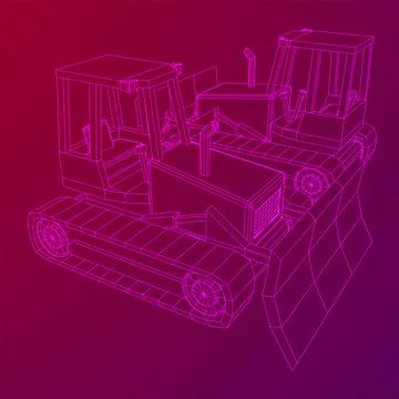 Big front-end loader bulldozer. Heavy equipment machine. Stock Illustration