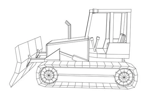 Big front-end loader bulldozer. Heavy equipment machine. Stock Illustration