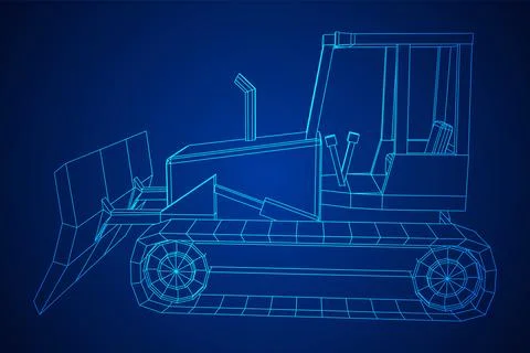 Big front-end loader bulldozer. Heavy equipment machine. Stock Illustration