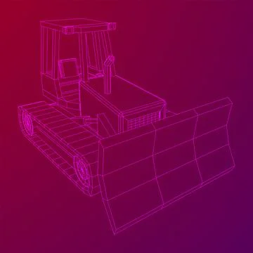 Big front-end loader bulldozer. Heavy equipment machine. Stock Illustration