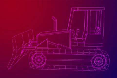 Big front-end loader bulldozer. Heavy equipment machine. Stock Illustration