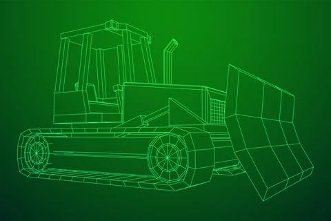 Big front-end loader bulldozer. Heavy equipment machine. Illustrazione stock