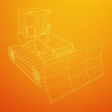 Big front-end loader bulldozer. Heavy equipment machine. Stock Illustration