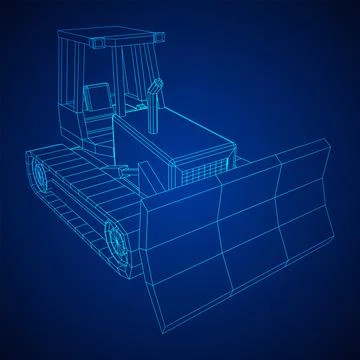 Big front-end loader bulldozer. Heavy equipment machine. Stock Illustration